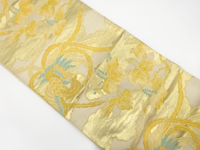 アンティーク　鳳凰に桐模様織り出し袋帯（材料）